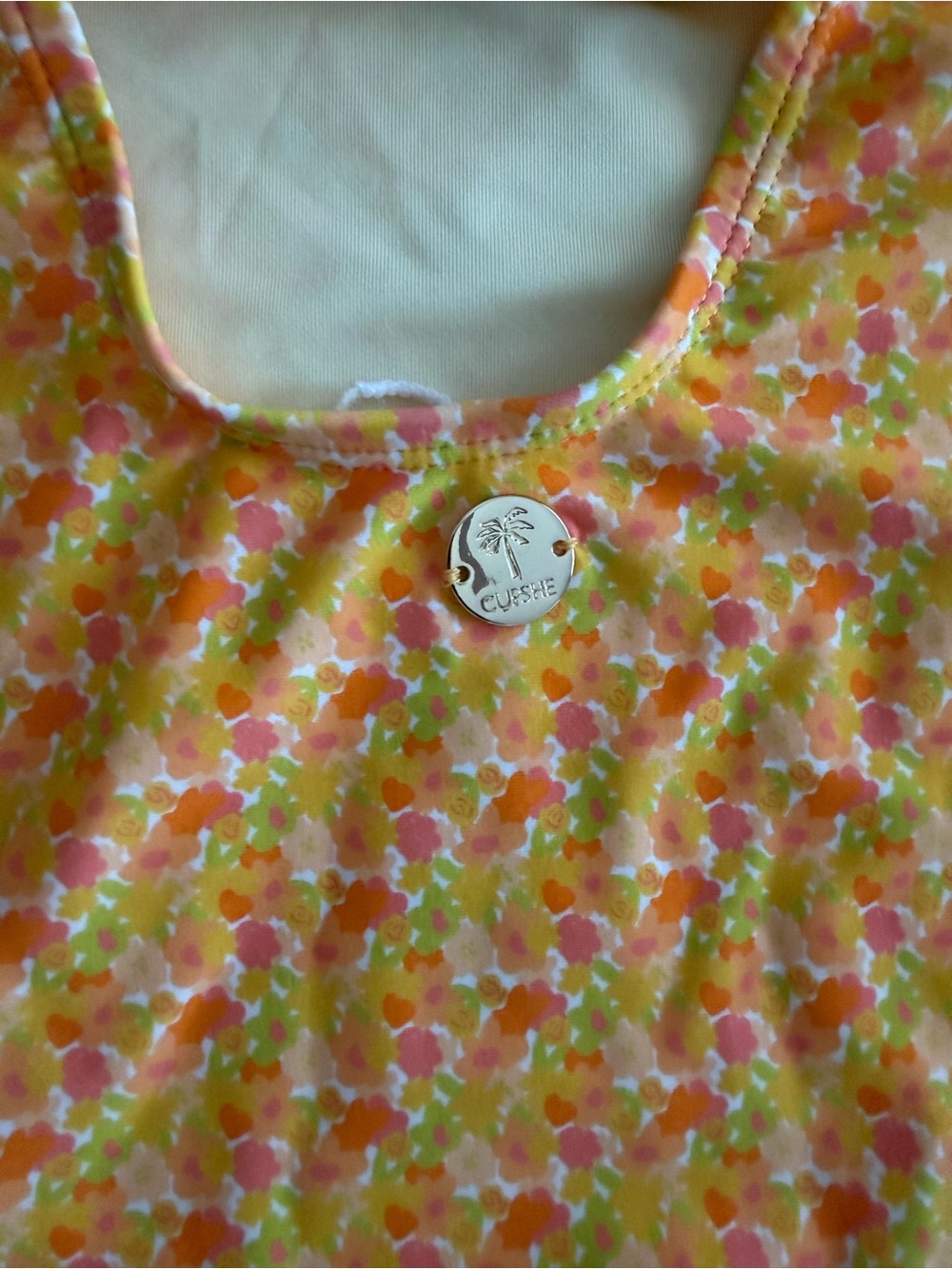 Cupshe’s Yellow and orange Floral one piece swimsuit new without tag - Picture 3 of 7
